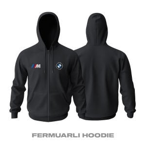 Bmw: M Pixel 2024 Black Edition Fermuarlı Kapüşonlu Hoodie
