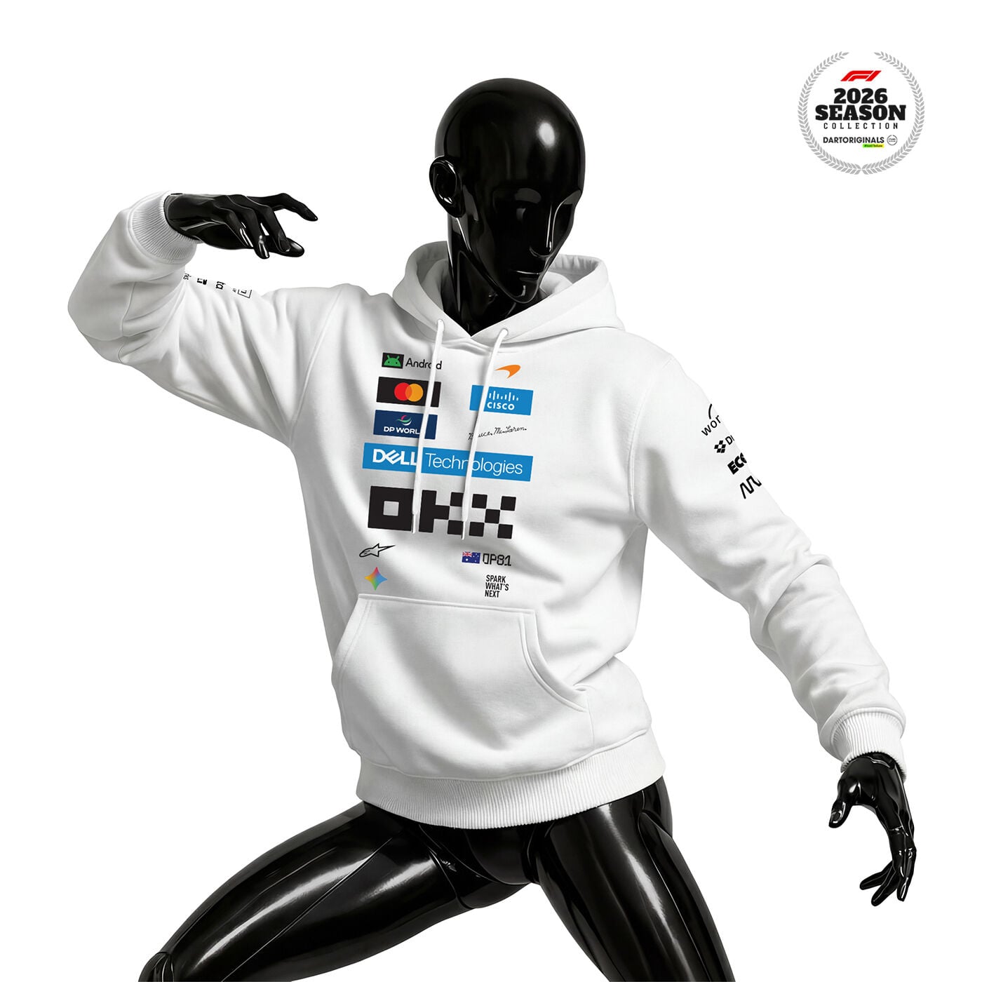 McLaren F1 Team: Bruce Mclaren's Legacy 2026 White Edition Kapüşonlu Hoodie