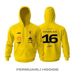 Scuderia Ferrari: Yellow Crew Edition 2023 Fermuarlı Kapüşonlu Hoodie