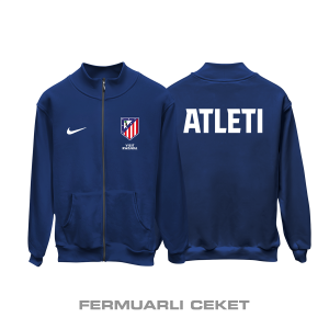 Atlético Madrid: Club Culture Series - Navy Edition Fermuarlı Ceket