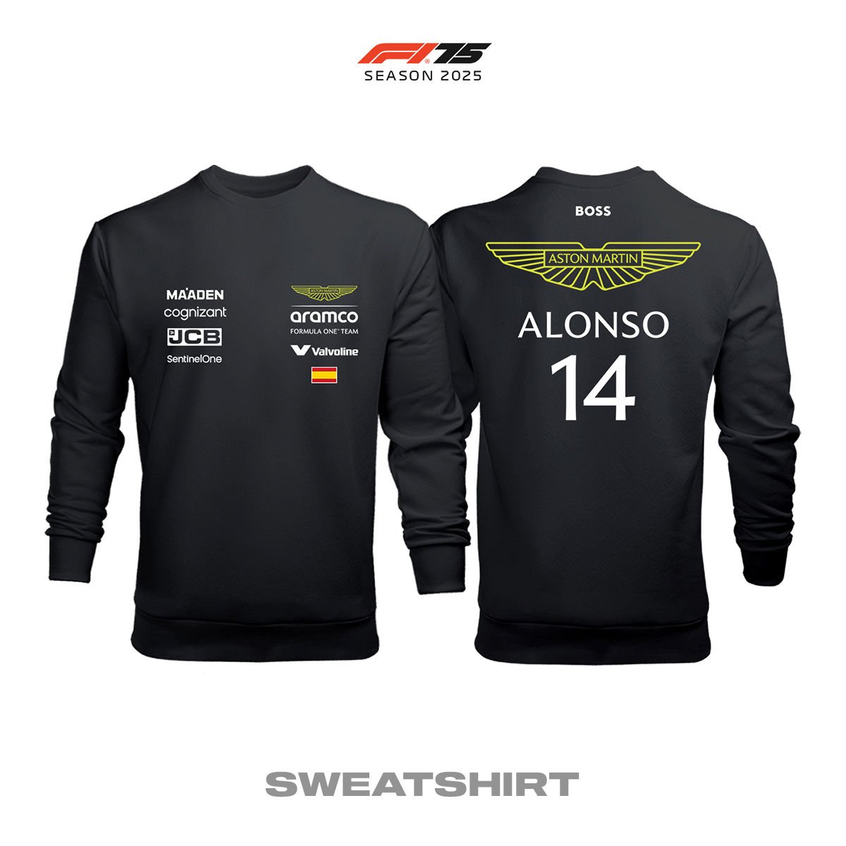 Aston Martin F1 Team: AMR25 Black Crew Edition 2025 Sweatshirt