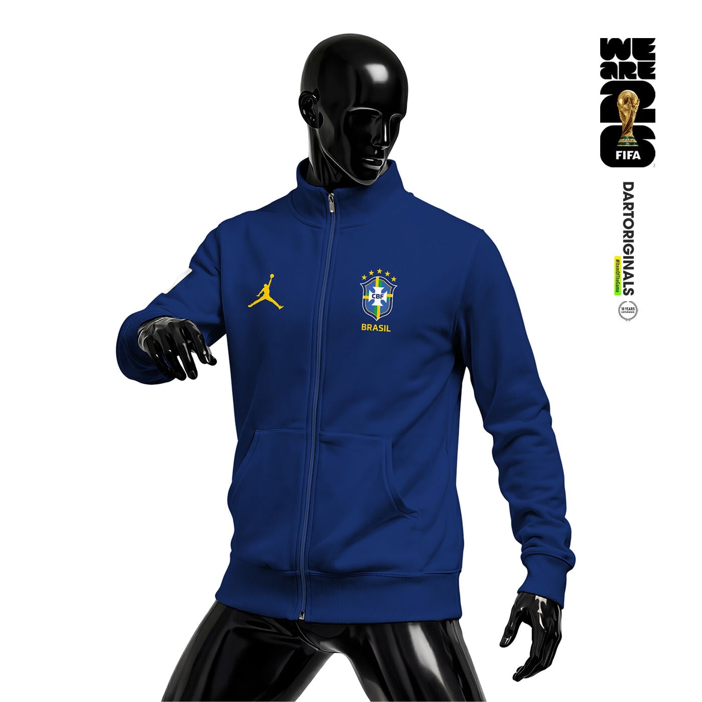 Brazil: Navy Edition - FIFA World Cup™ 2026 Fermuarlı Ceket