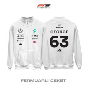 AMG Petronas F1 Team: W16 White Crew Edition 2025 Fermuarlı Ceket