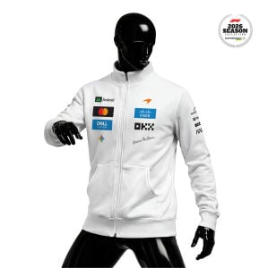 McLaren F1 Team: Bruce Mclaren's Legacy 2026 White Edition Fermuarlı Ceket