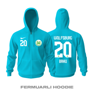 VfL Wolfsburg: Third Edition 2021/2022 Fermuarlı Kapüşonlu Hoodie 3XL