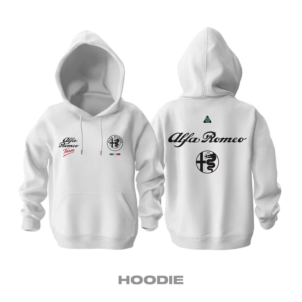 Team Alfa Romeo: White Edition 2025 Kapüşonlu Hoodie