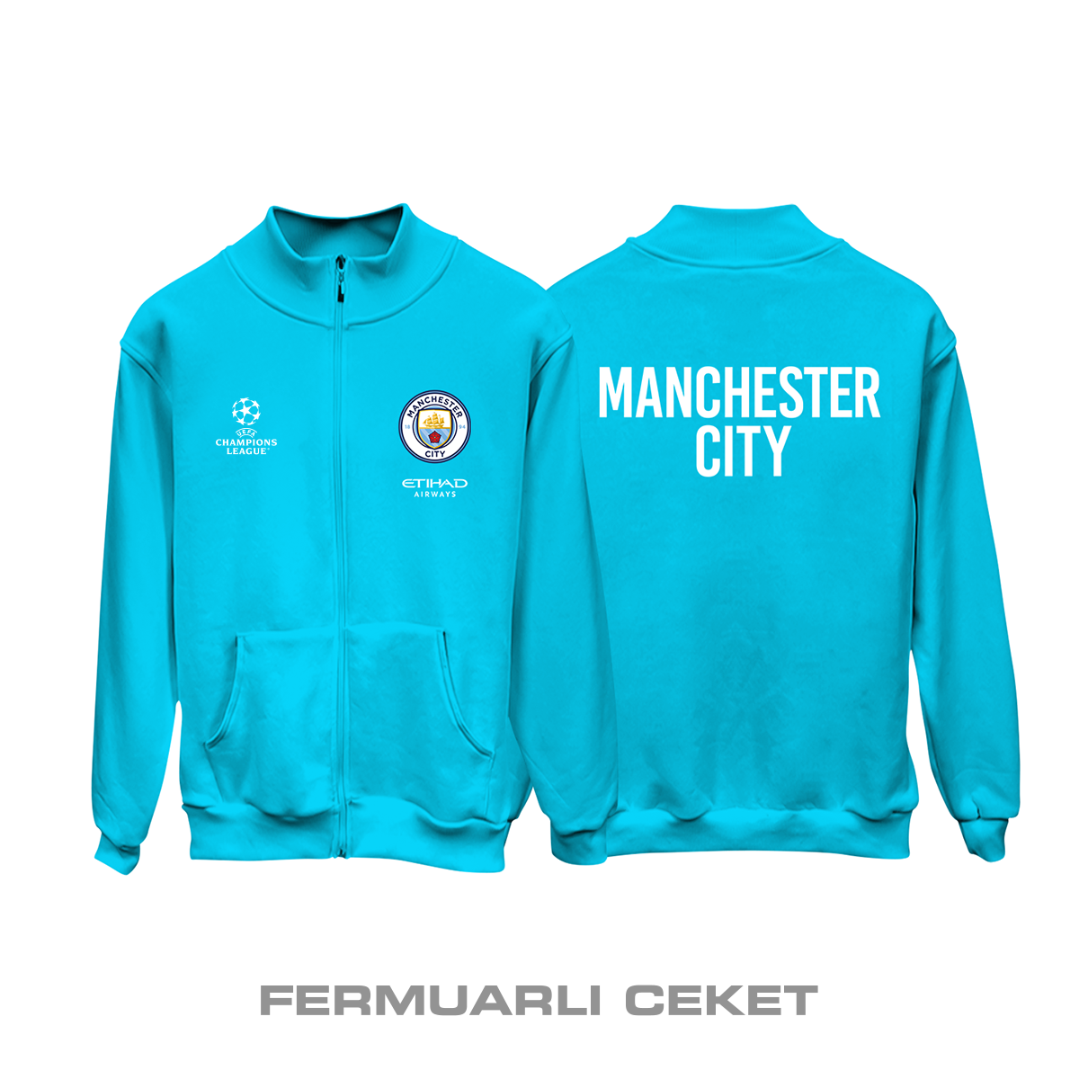 Manchester City: Club Culture Series - Sky Blue Edition Fermuarlı Ceket