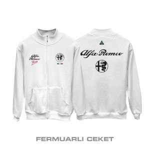 Team Alfa Romeo: White Edition 2025 Fermuarlı Ceket