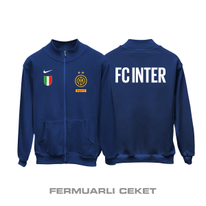 Inter FC: Club Culture Series - Navy Edition Fermuarlı Ceket