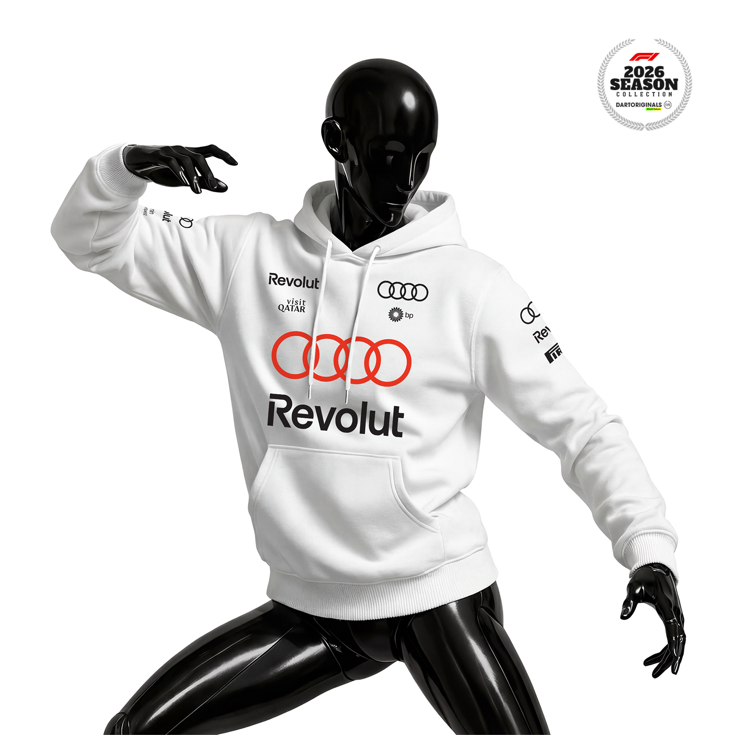 Audi Revolut F1 Team: R26 - Merch Edition White 2026 Kapüşonlu Hoodie