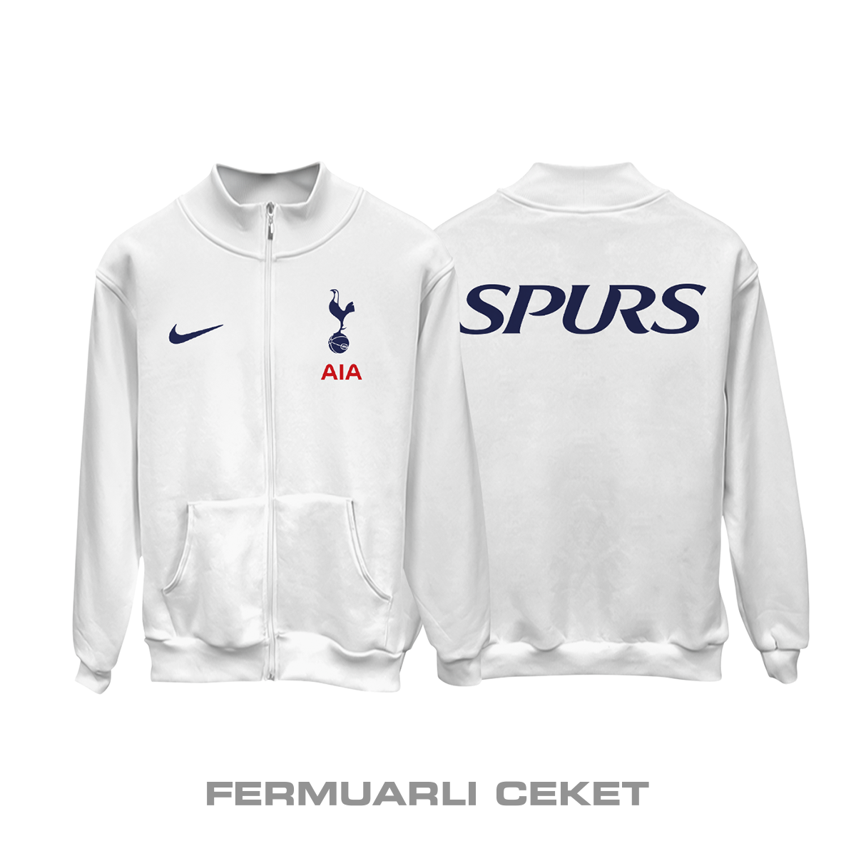 Tottenham: Club Culture Series - White Edition Fermuarlı Ceket