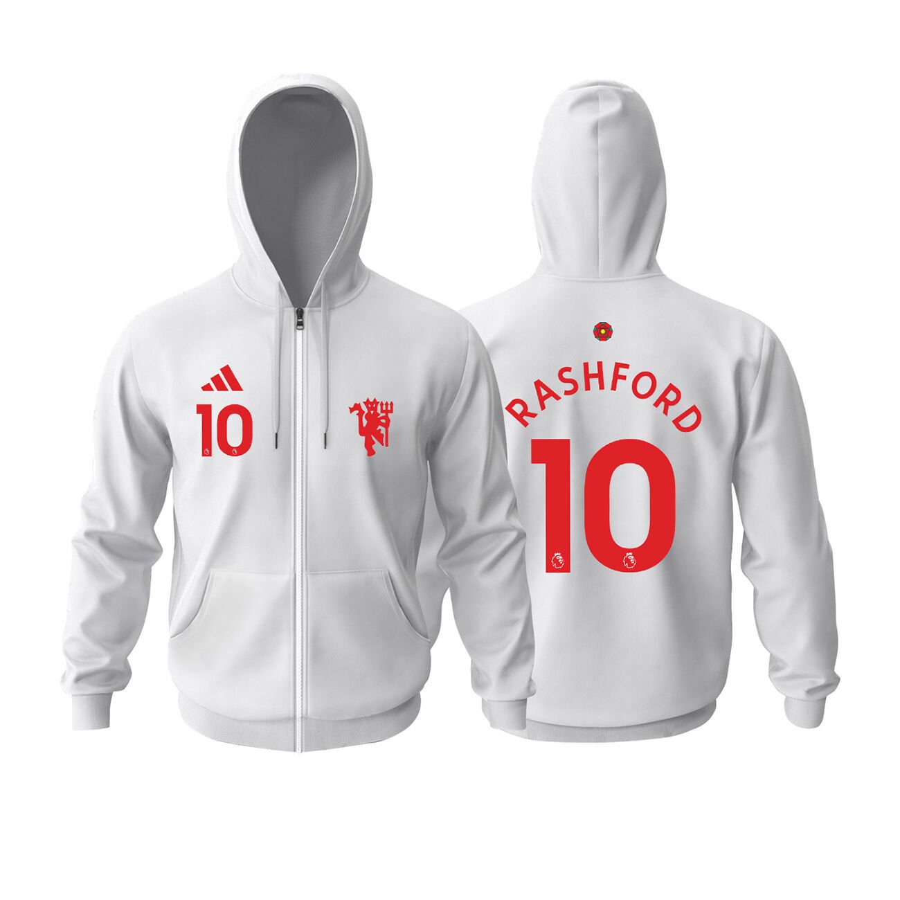 Manchester United: Third Edition 2023/2024 Fermuarlı Kapüşonlu Hoodie L