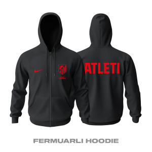 Atlético Madrid: Club Culture Series - Black Edition Fermuarlı Hoodie