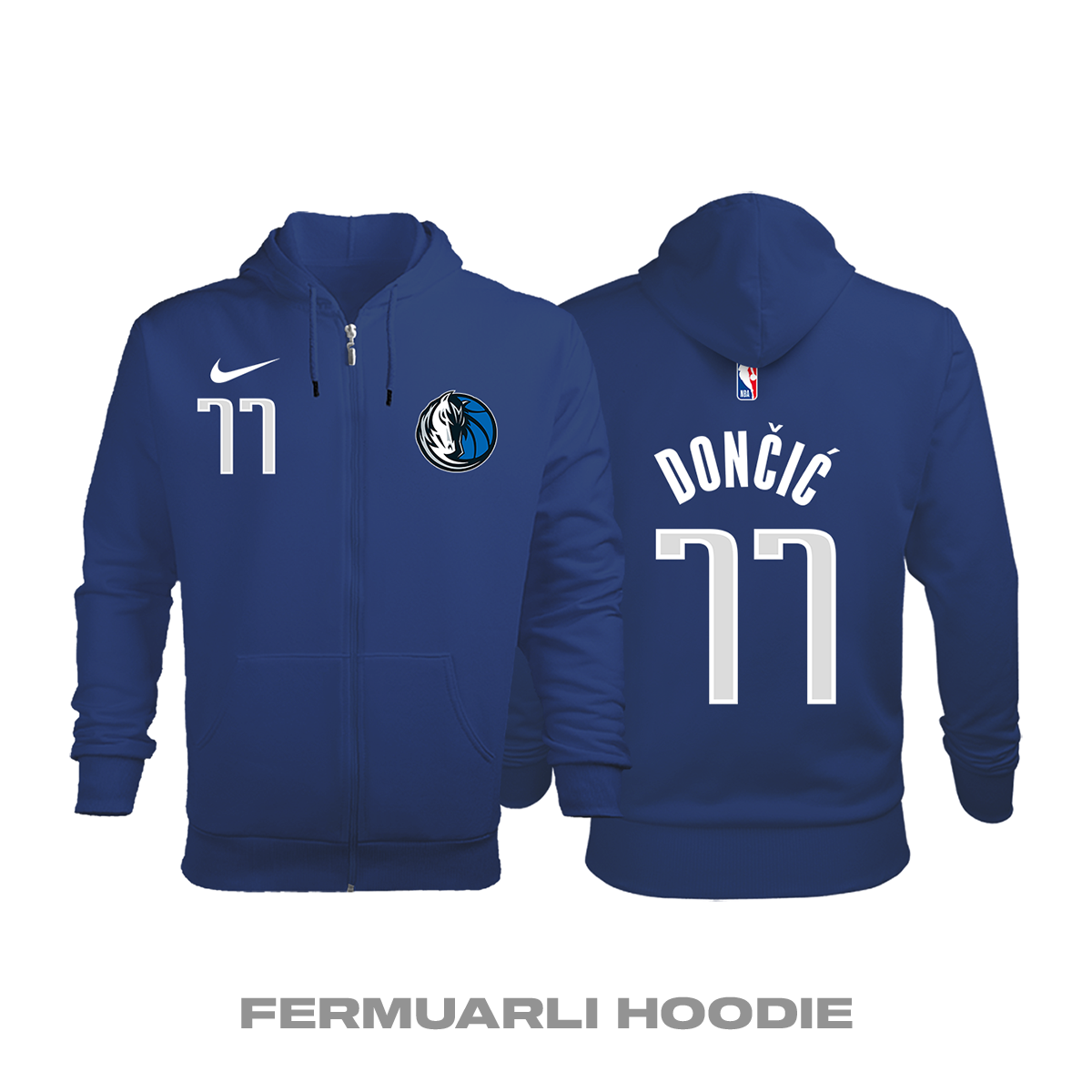 Dallas Mavericks: Icon Edition 2017/2018 Fermuarlı Kapüşonlu Hoodie 3XL