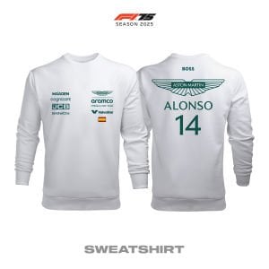 Aston Martin F1 Team: AMR25 White Crew Edition 2025 Sweatshirt