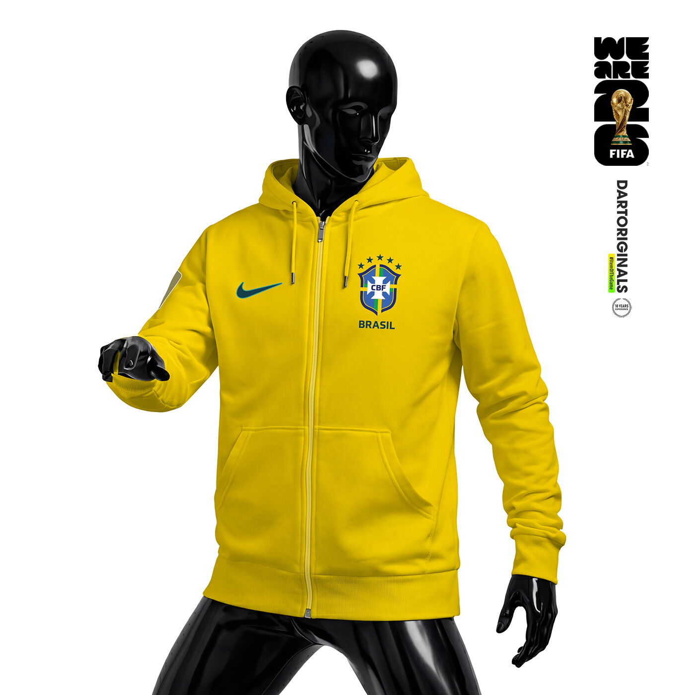 Brazil: Yellow Edition - FIFA World Cup™ 2026 Fermuarlı Kapüşonlu Hoodie