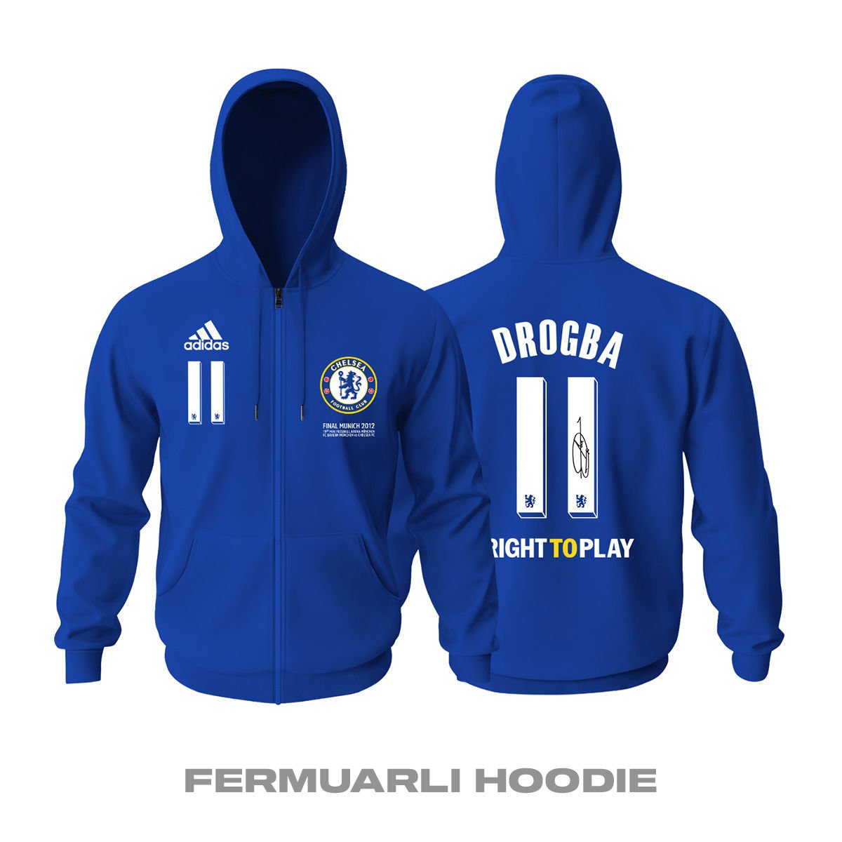 Chelsea: Home Edition 2012 - Champions League Fermuarlı Hoodie