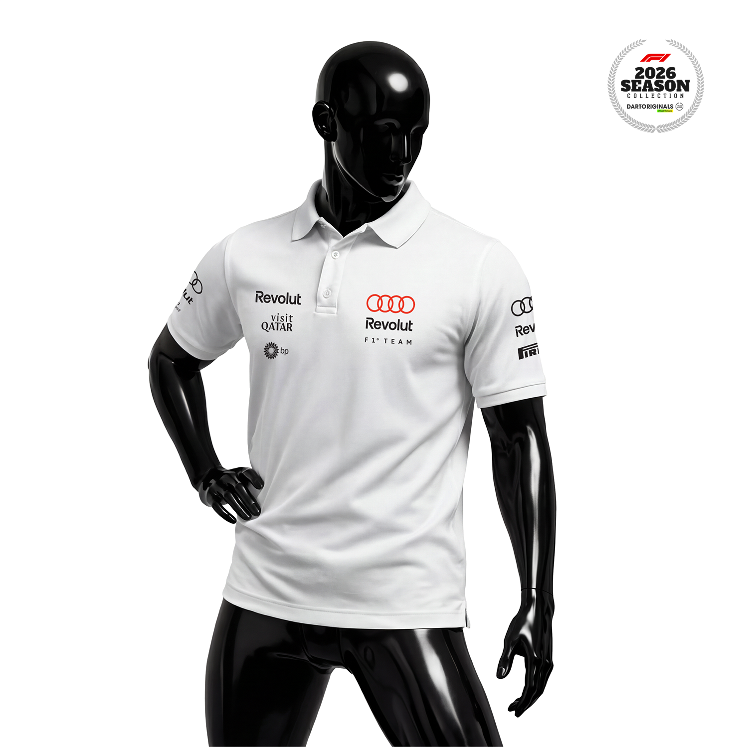 Audi Revolut F1 Team: R26 - Merch Edition White 2026 Polo Yaka