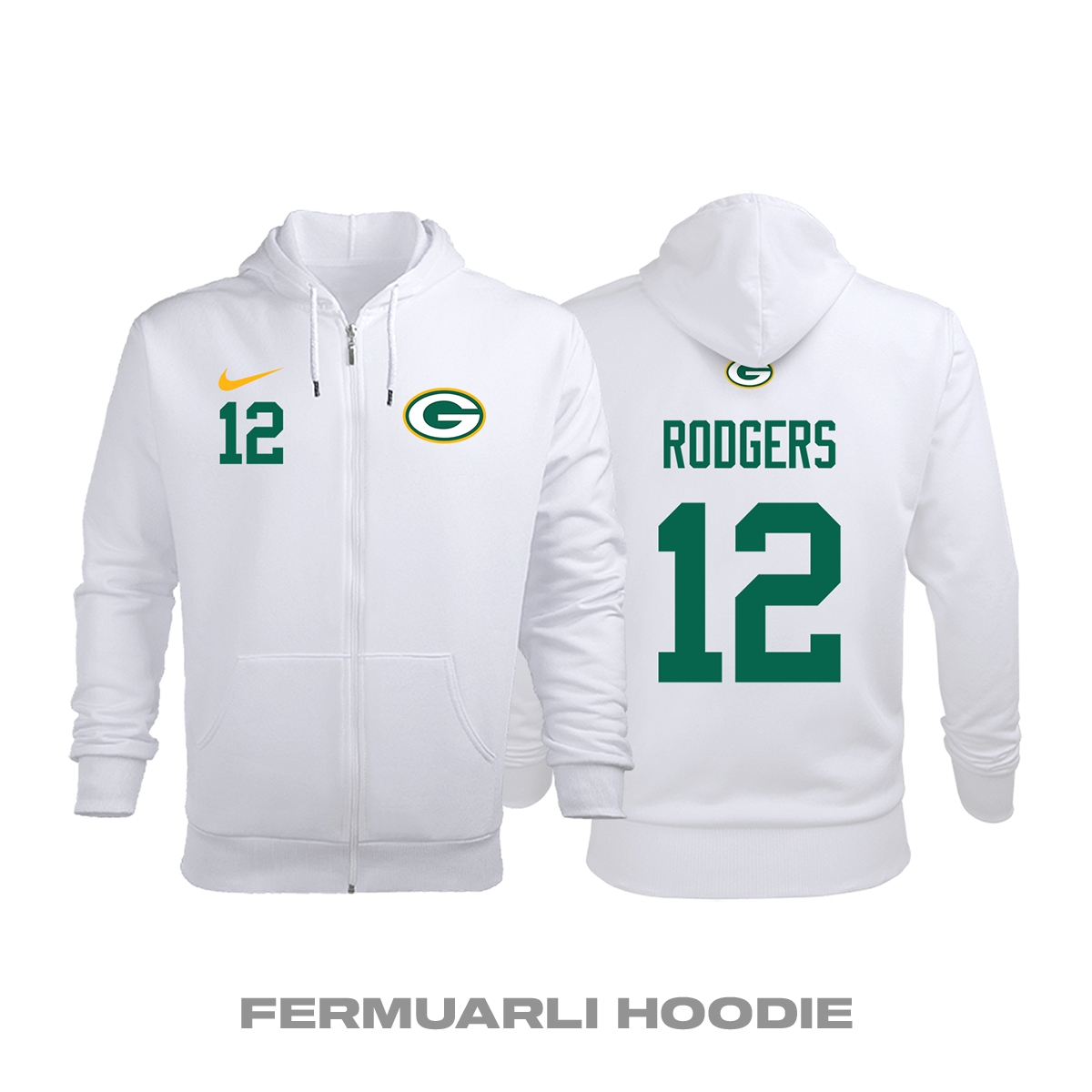 Green Bay Packers: Road Edition 2020/2021 Fermuarlı Kapüşonlu Hoodie L