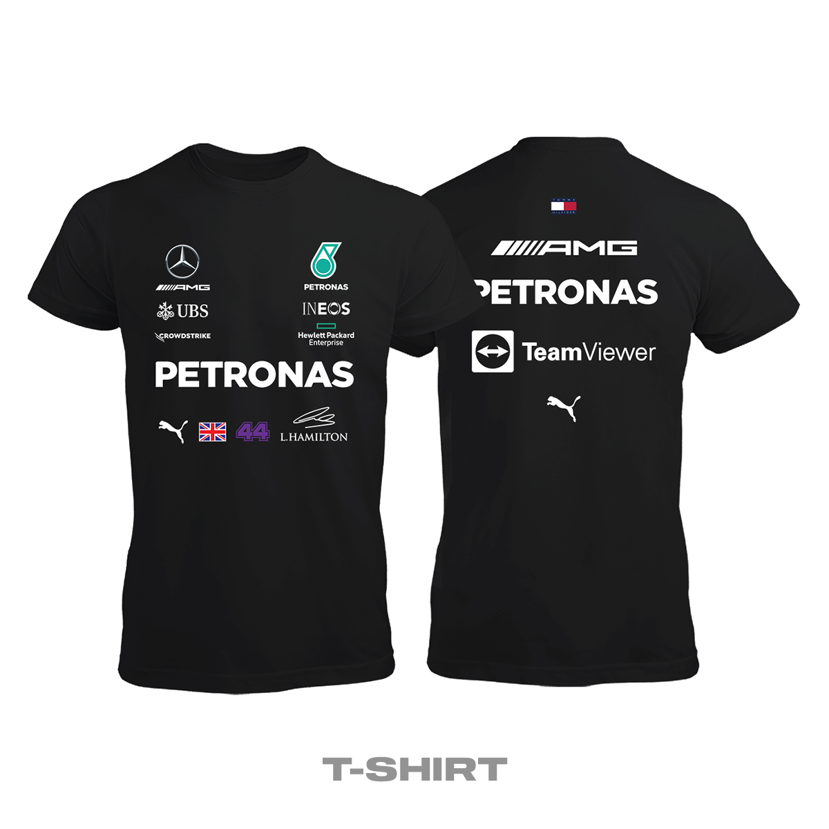 AMG Petronas F1 Team: Black Edition 2022 Tişört 4XL