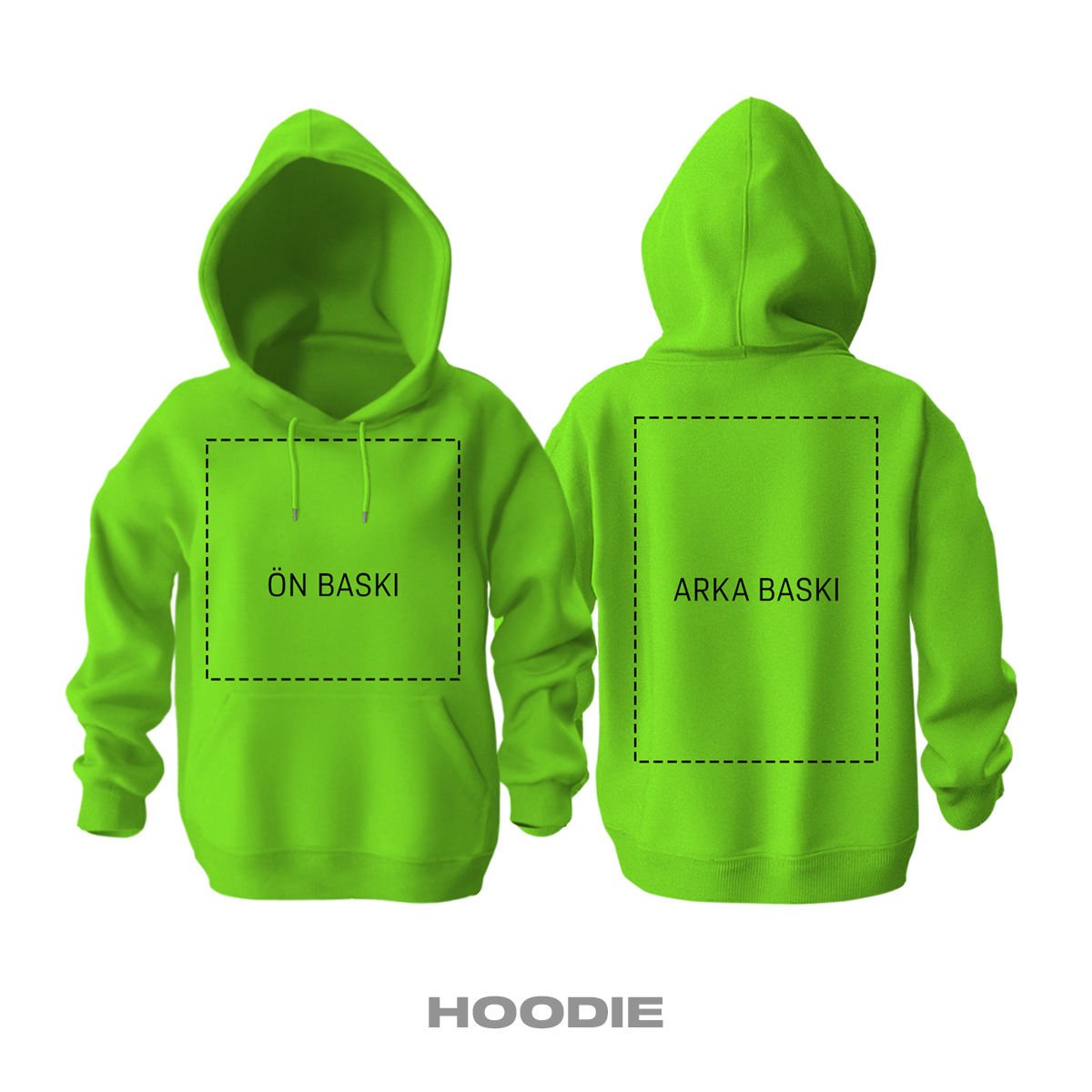 Kişisel Baskı - Fıstık Yeşili Kapüşonlu Hoodie