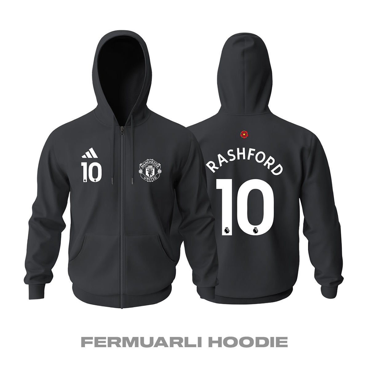 Manchester United: Away Edition 2023/2024 Fermuarlı Kapüşonlu Hoodie