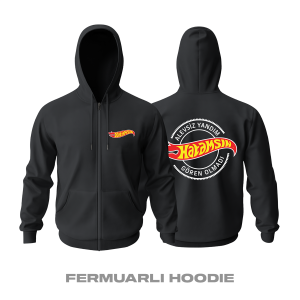 Hot Wheels: Hatamsın - Siyah Fermuarlı Hoodie