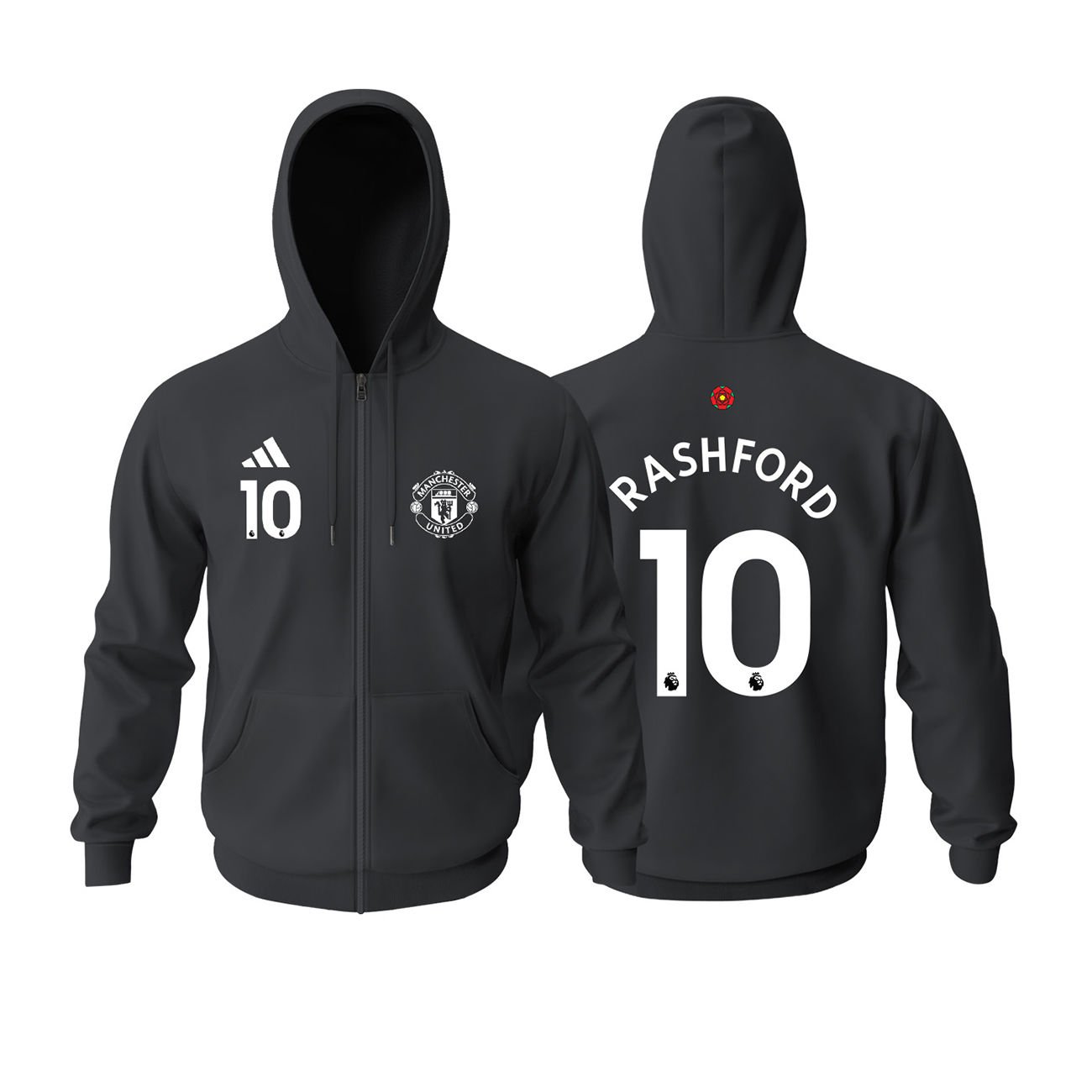 Manchester United: Away Edition 2023/2024 Fermuarlı Kapüşonlu Hoodie L
