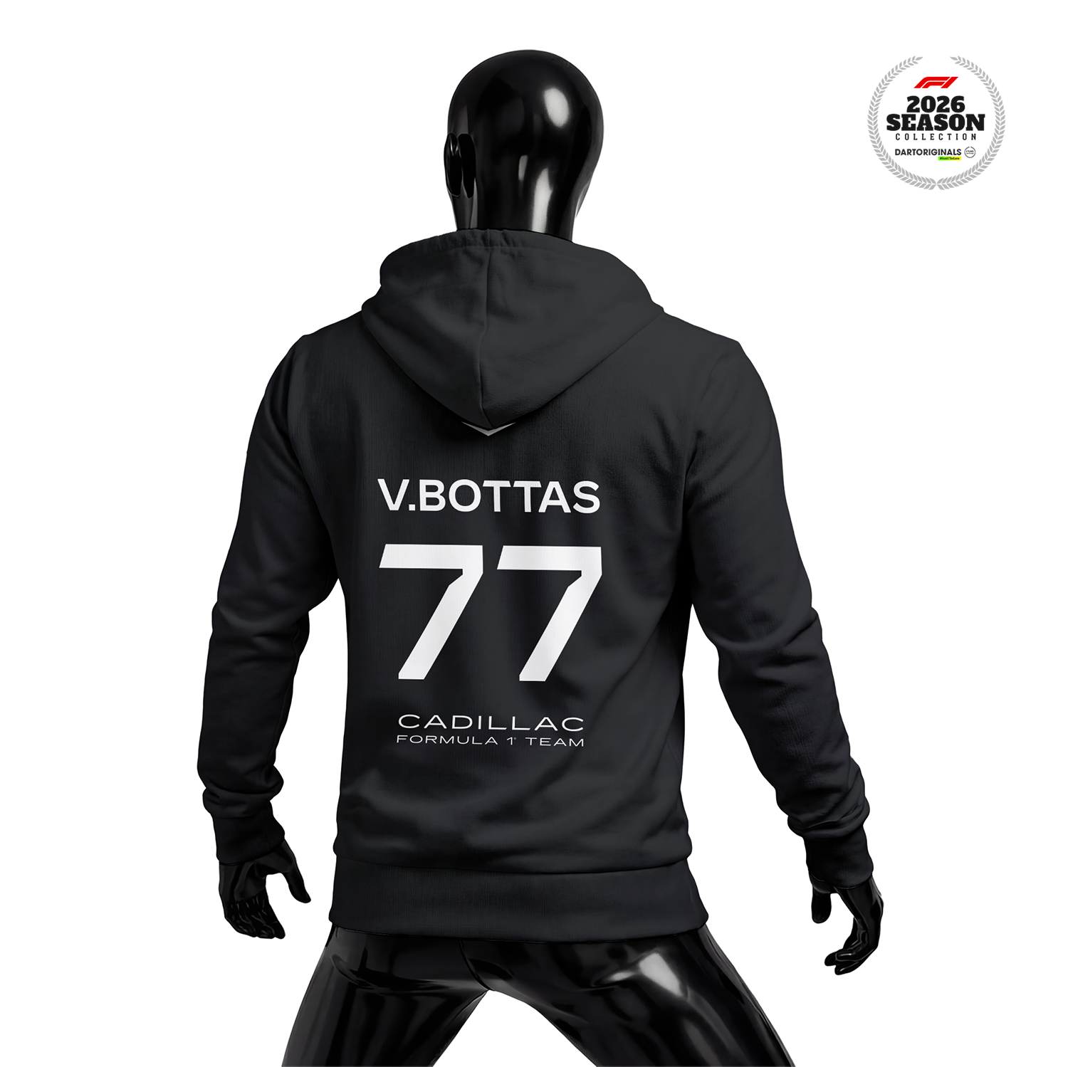Cadillac F1 Team: Black Crew Edition 2026 Fermuarlı Hoodie