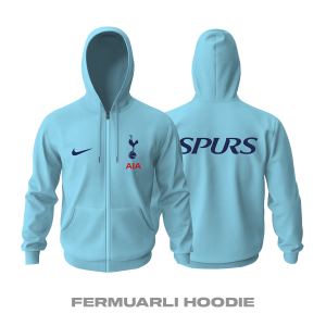 Tottenham: Club Culture Series - Ice Blue Edition Fermuarlı Hoodie