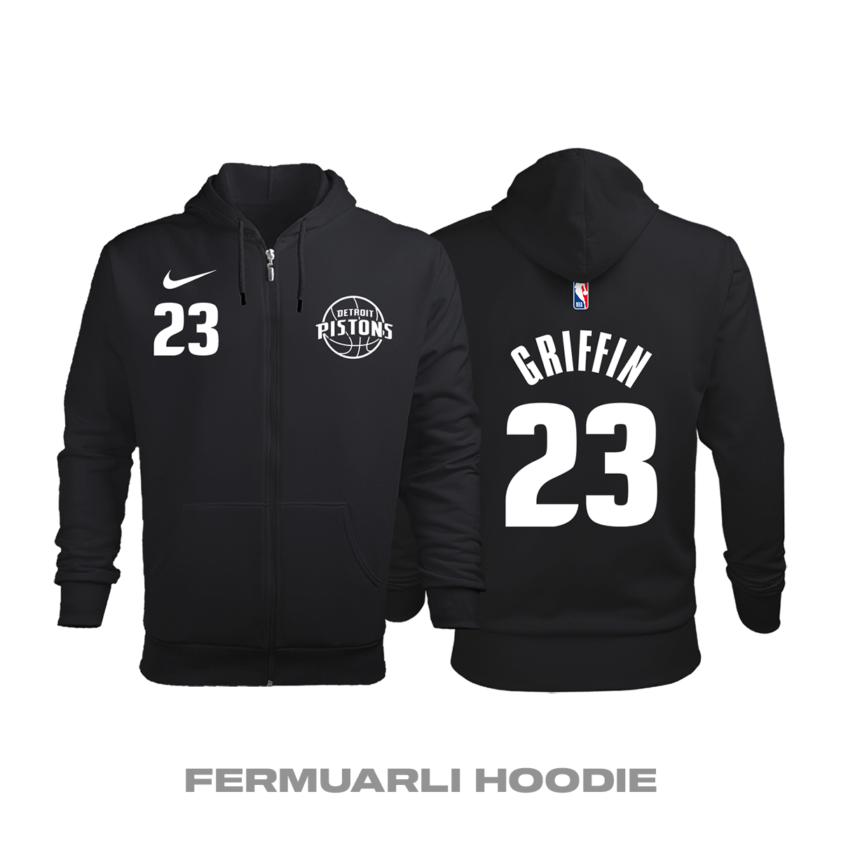 Detroit Pistons: City Edition 2018/2019 Fermuarlı Kapüşonlu Hoodie XL