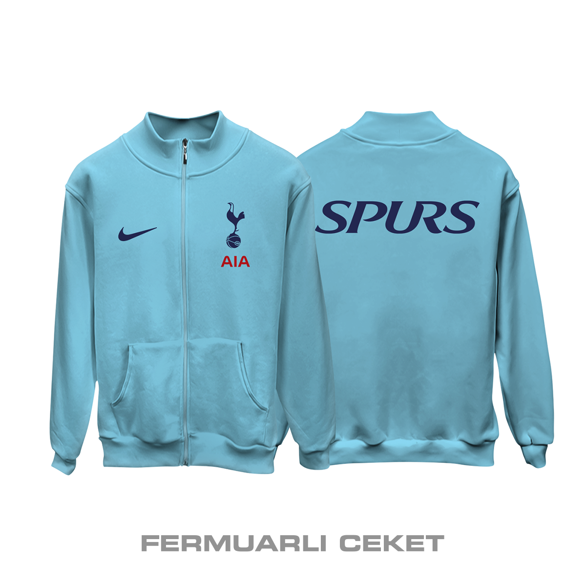 Tottenham: Club Culture Series - Ice Blue Edition Fermuarlı Ceket