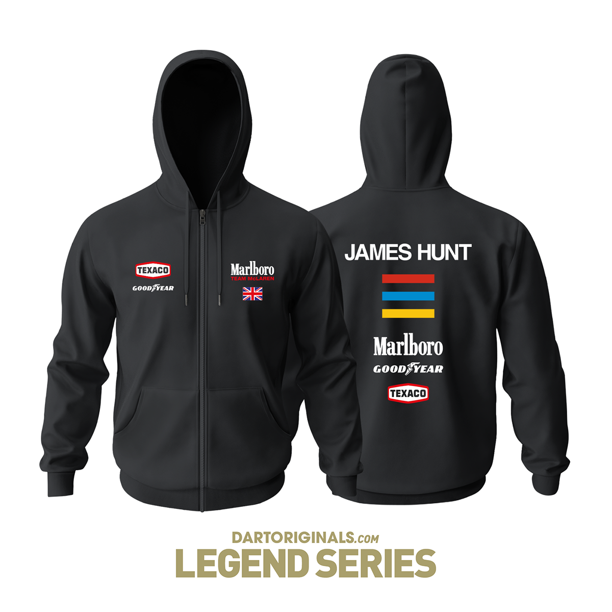 McLaren F1 Team: James Hunt Black Edition Fermuarlı Hoodie