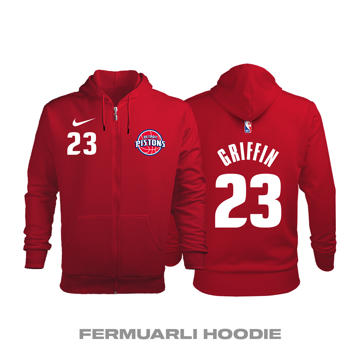 Detroit Pistons: City Edition 2019/2020 Fermuarlı Kapüşonlu Hoodie 2XL