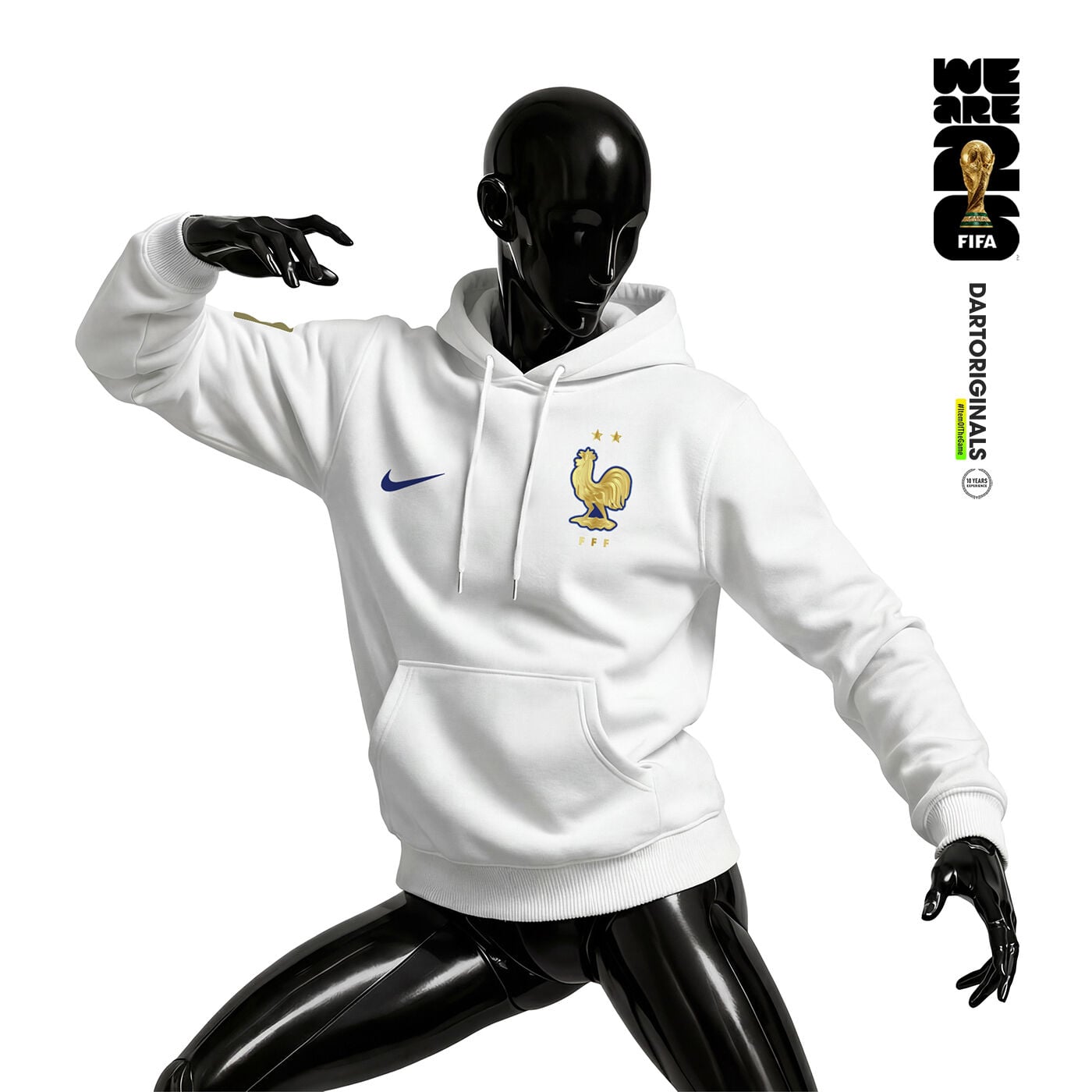 France: White Edition - FIFA World Cup™ 2026 Kapüşonlu Hoodie