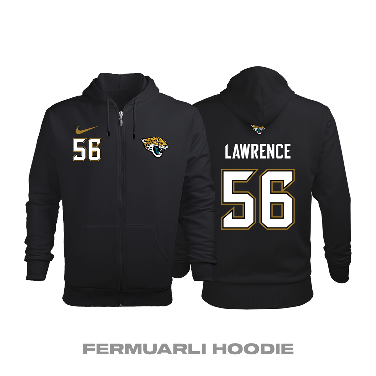 Jacksonville Jaguars: Alternate Edition 2020/2021 Fermuarlı Kapüşonlu Hoodie M