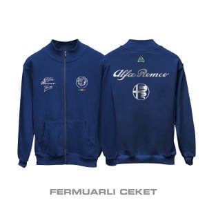 Team Alfa Romeo: Navy Silver Edition 2025 Fermuarlı Ceket