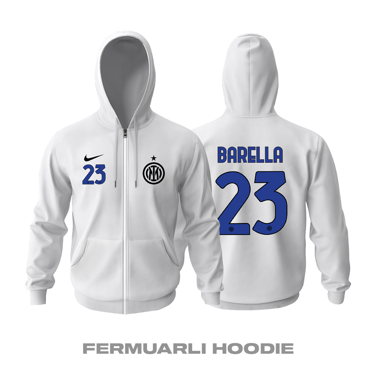 Inter: Away Edition 2021/2022 Fermuarlı Kapüşonlu Hoodie XL