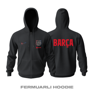 FC Barcelona: Club Culture Series - Black Edition Fermuarlı Hoodie