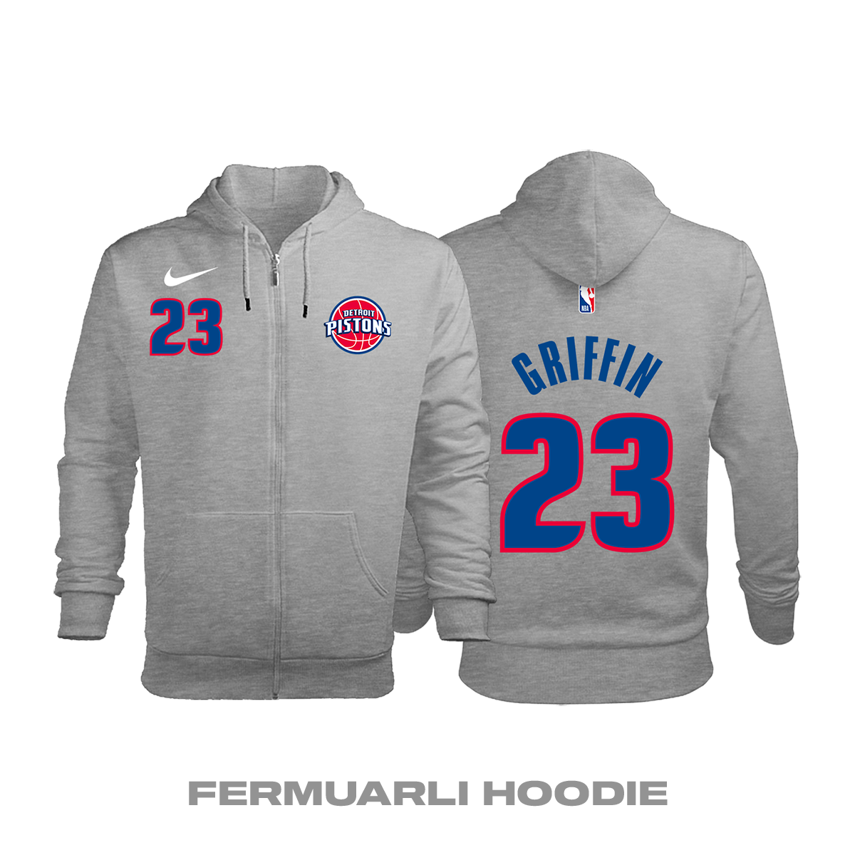 Detroit Pistons: Statement Edition 2018/2019 Fermuarlı Kapüşonlu Hoodie 4XL