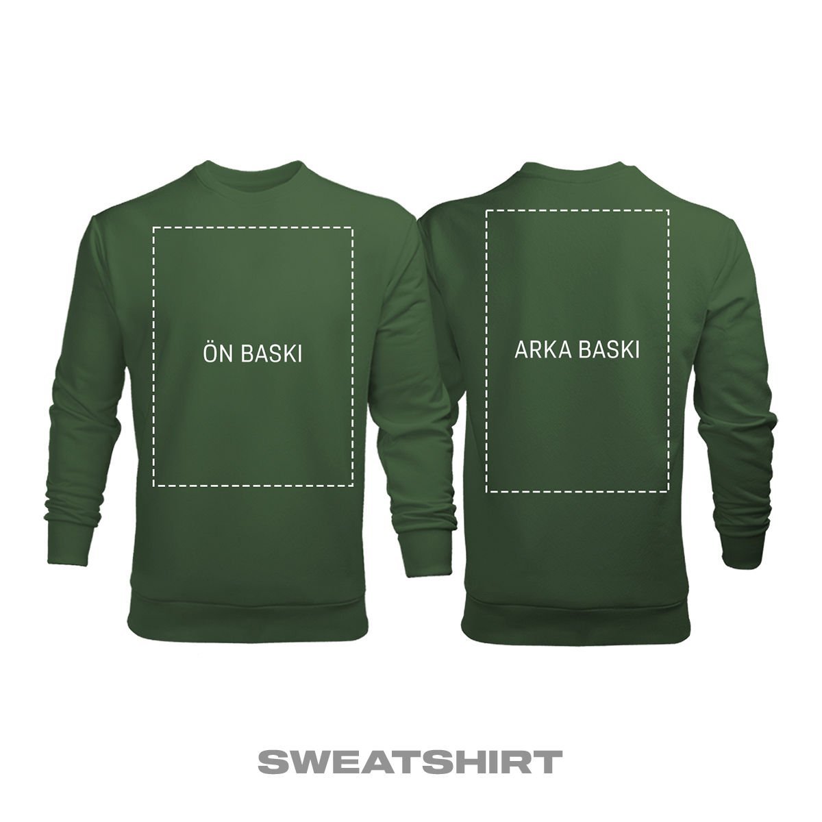 Kişisel Baskı - Haki Sweatshirt