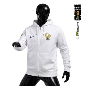 France: White Edition - FIFA World Cup™ 2026 Fermuarlı Kapüşonlu Hoodie