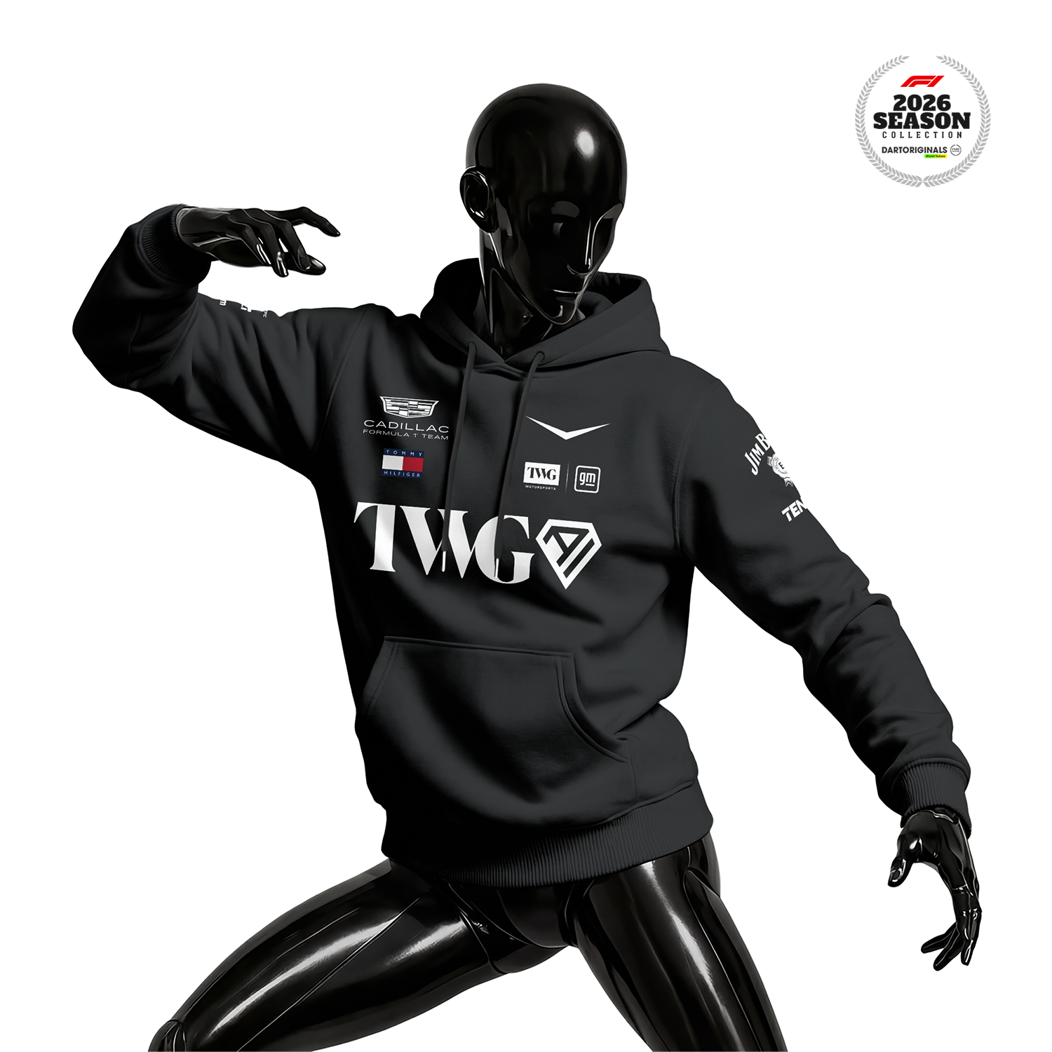 Cadillac F1 Team: Merch Edition - Black 2026 Kapüşonlu Hoodie