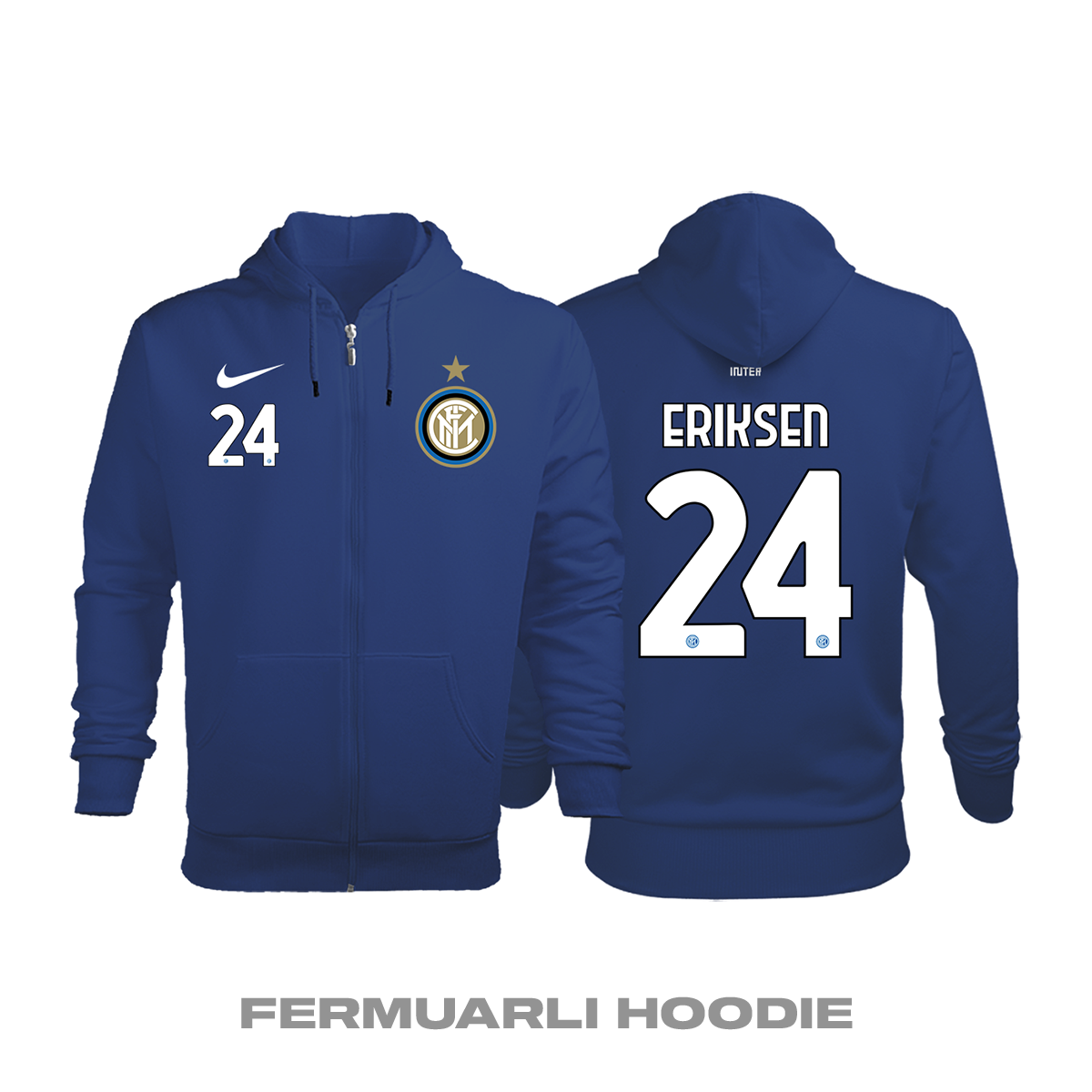 Inter: Home Edition 2020/2021 Fermuarlı Kapüşonlu Hoodie S