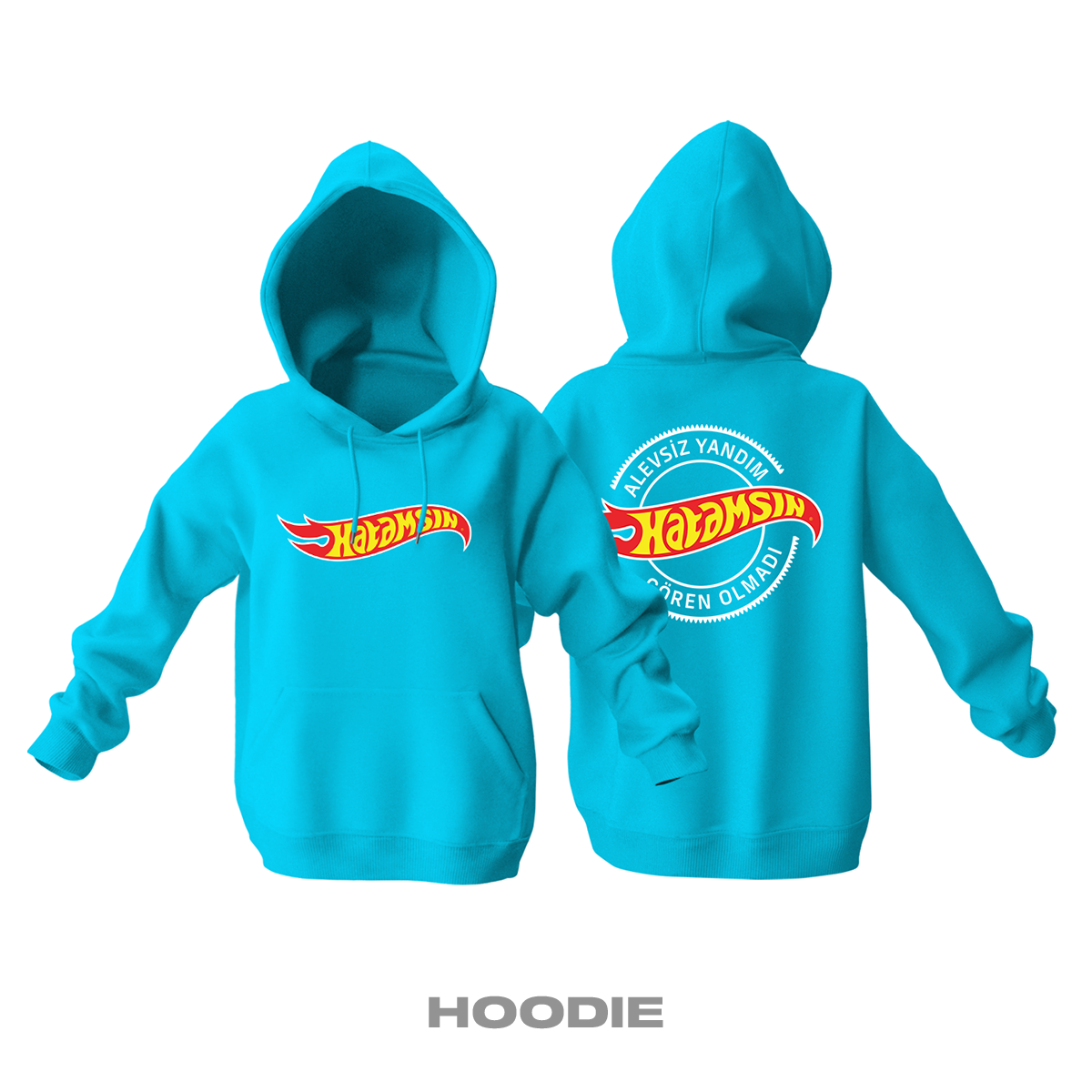 Hot Wheels: Hatamsın - Turkuaz Kapüşonlu Hoodie