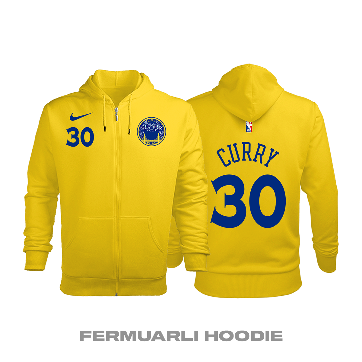 Golden State Warriors: City Edition 2017/2018 Fermuarlı Kapüşonlu Hoodie 2XL