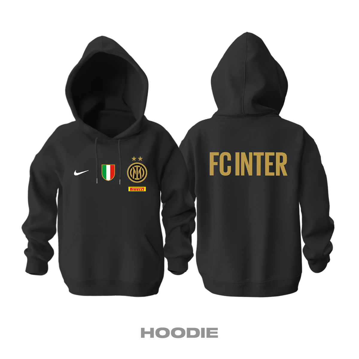 Inter FC: Club Culture Series - Black Edition Kapüşonlu Hoodie