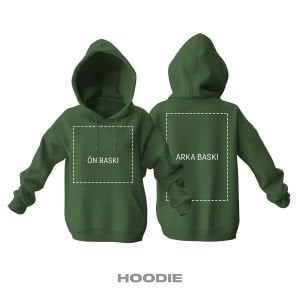 Kişisel Baskı - Haki Kapüşonlu Hoodie