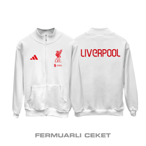 Liverpool: Club Culture Series - White Edition Fermuarlı Ceket