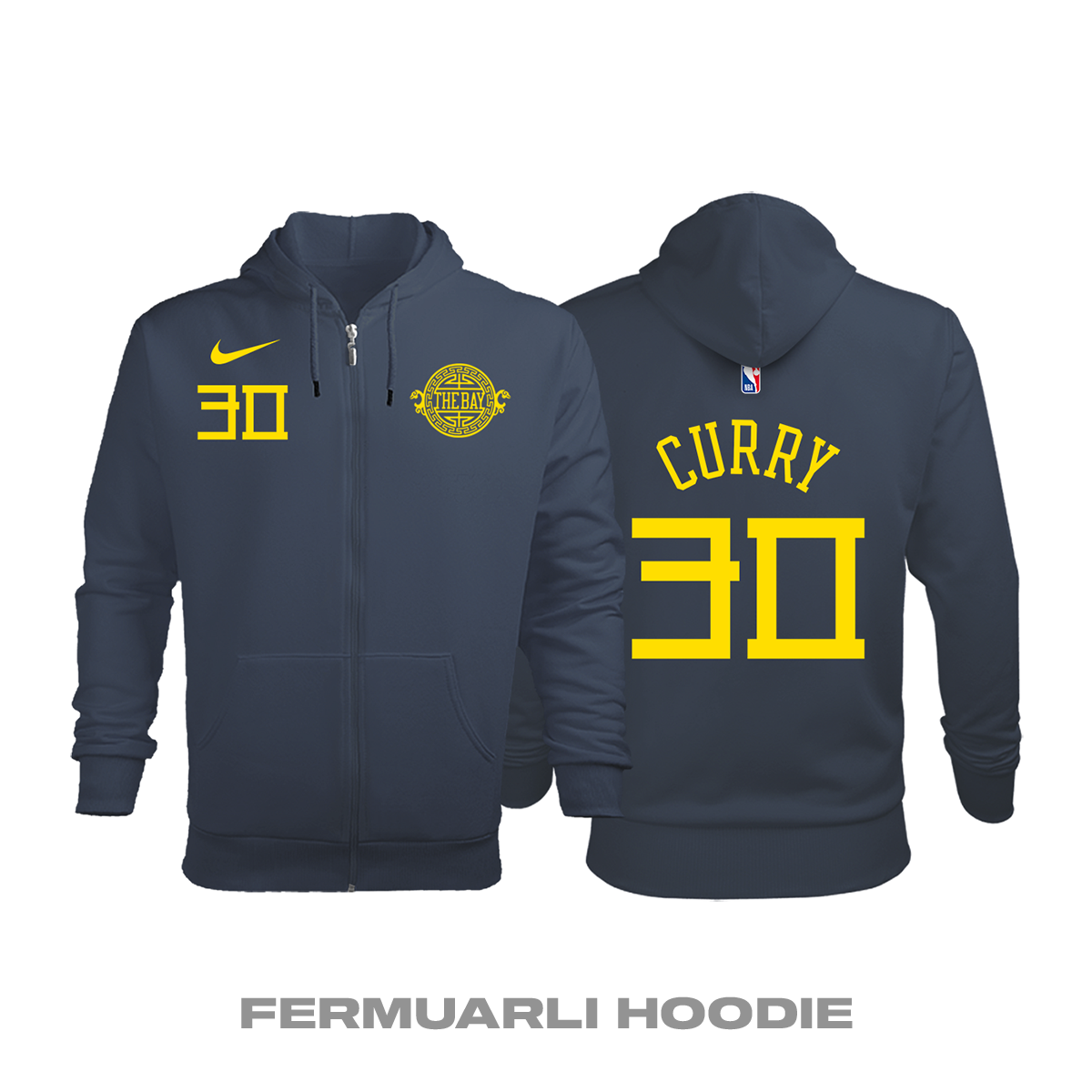 Golden State Warriors: City Edition 2018/2019 Fermuarlı Kapüşonlu Hoodie 4XL